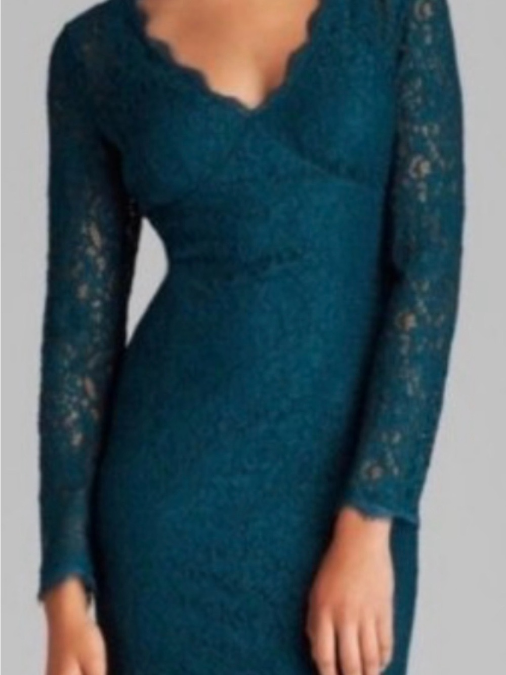 Adrianna Papell Teal Women's Lace Midi Dress